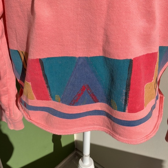 Vintage 80s 90s Pink Geometric Sweatshirt - Picture 3 of 8